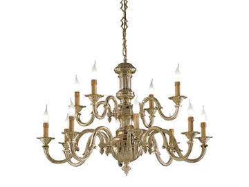 RICHARD 519/8+4 - Polished Brass chandelier by Possoni Illuminazione - view 2
